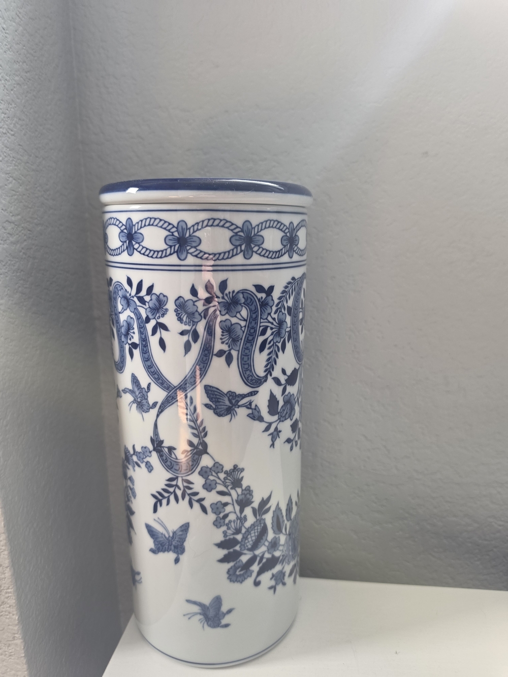 Bombay Blue and White Floral Porcelain Vase